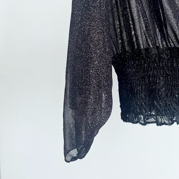 UP UNIT U.S.A. Black Dolman Shimmer Top - Picture 6 of 9